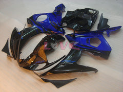 Flame - Blue Black Fairings and Bodywork For 2005 YZF-R6 #LF5296