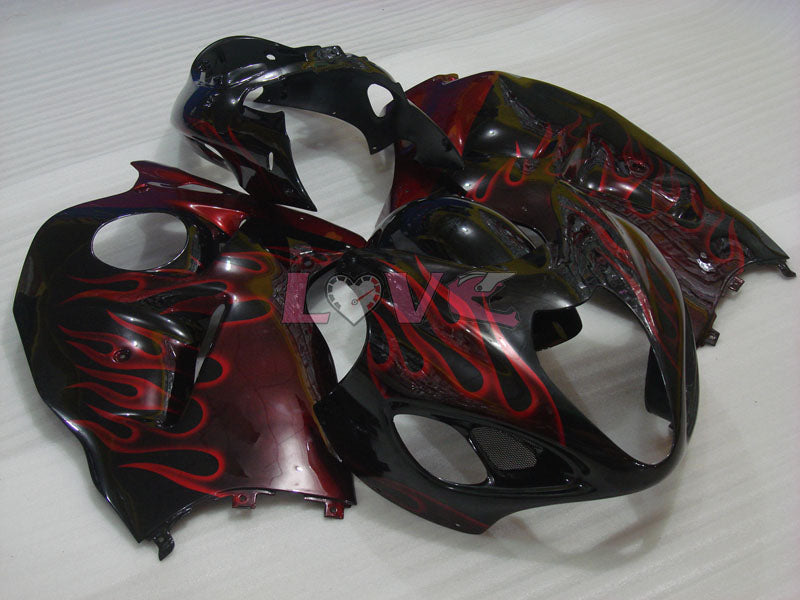 Flame - Red Black Fairings and Bodywork For 1999-2007 Hayabusa #LF5261