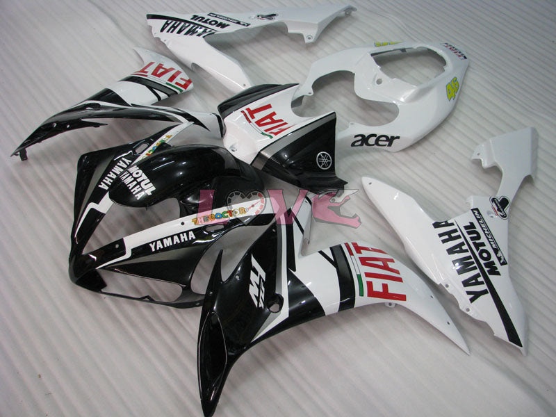FIAT - White Black Fairings and Bodywork For 2004-2006 YZF-R1 #LF3712