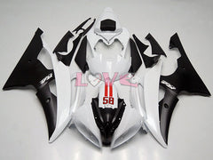 Factory Style - White Black Fairings and Bodywork For 2008-2016 YZF-R6 #LF4574