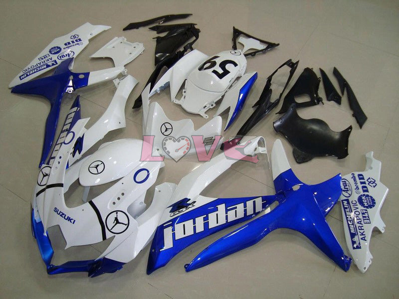 Jordan - Blue White Fairings and Bodywork For 2008-2010 GSX-R750 #LF6392