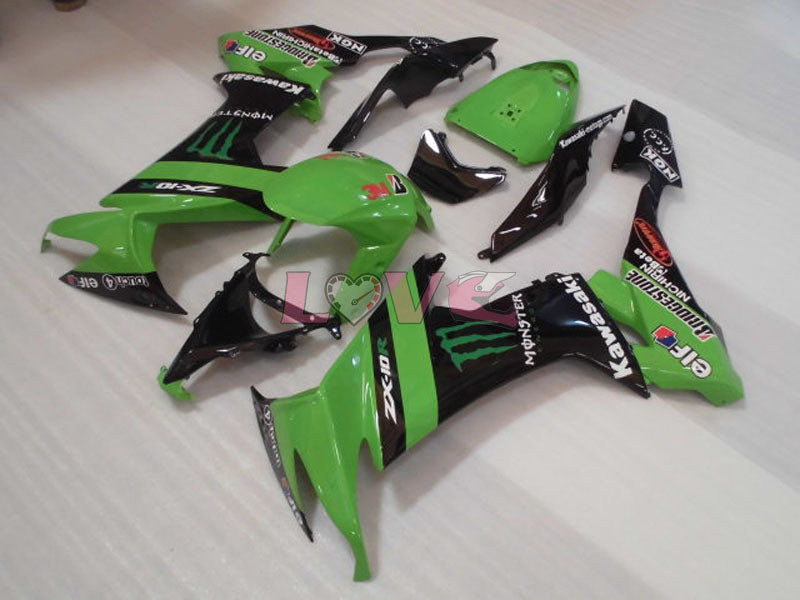Monster - Green Black Fairings and Bodywork For 2008-2010 NINJA ZX-10R #LF3253