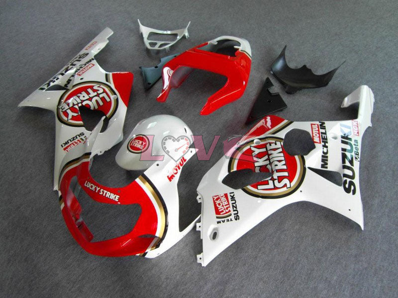 Lucky Strike - Red White Fairings and Bodywork For 2000-2002 GSX-R1000 #LF6123