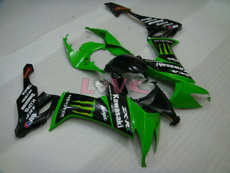Monster - Green Black Fairings and Bodywork For 2008-2010 NINJA ZX-10R #LF3247