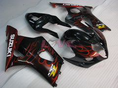 Flame - Red Black Fairings and Bodywork For 2003-2004 GSX-R1000 #LF6028
