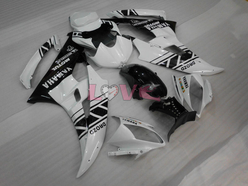 MOTUL - White Black Fairings and Bodywork For 2006-2007 YZF-R6 #LF3476