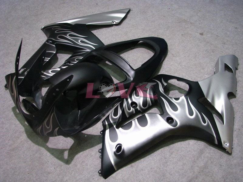 Flame - Blue Silver Fairings and Bodywork For 2003-2004 NINJA ZX-6R #LF6065