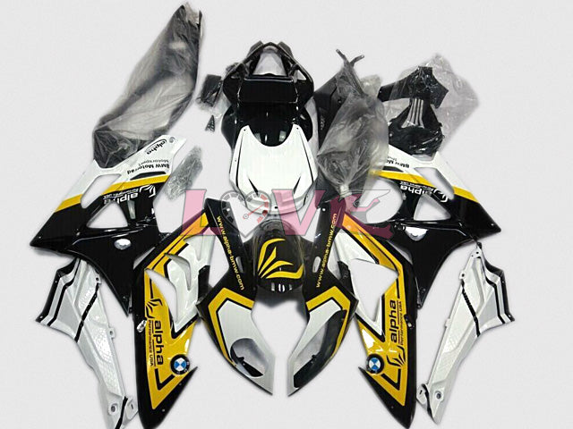 Alpha - Yellow White Black Fairings and Bodywork For 2009-2014 S1000RR #LF4655
