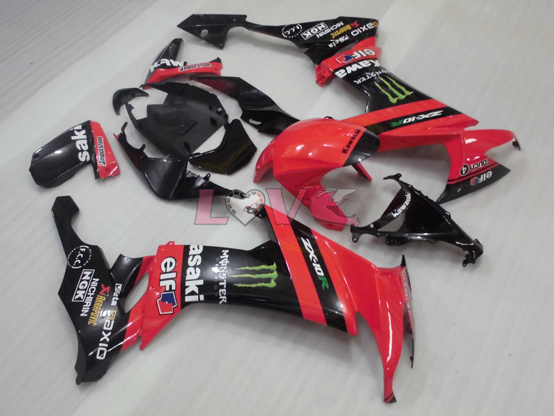 Monster - Red Black Fairings and Bodywork For 2008-2010 NINJA ZX-10R #LF3256