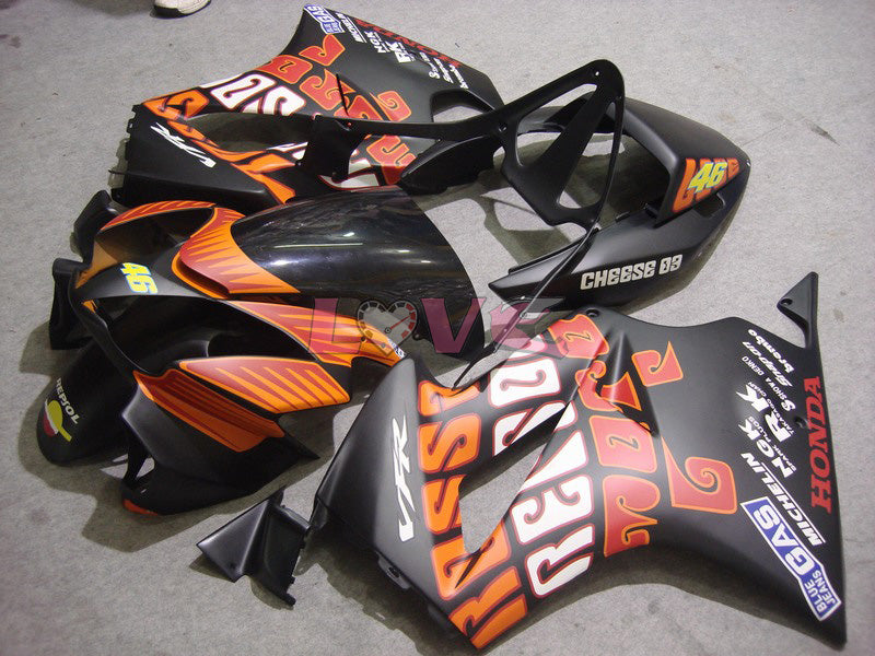 Rossi - Orange Black Fairings and Bodywork For 2002-2013 VFR800 #LF5116