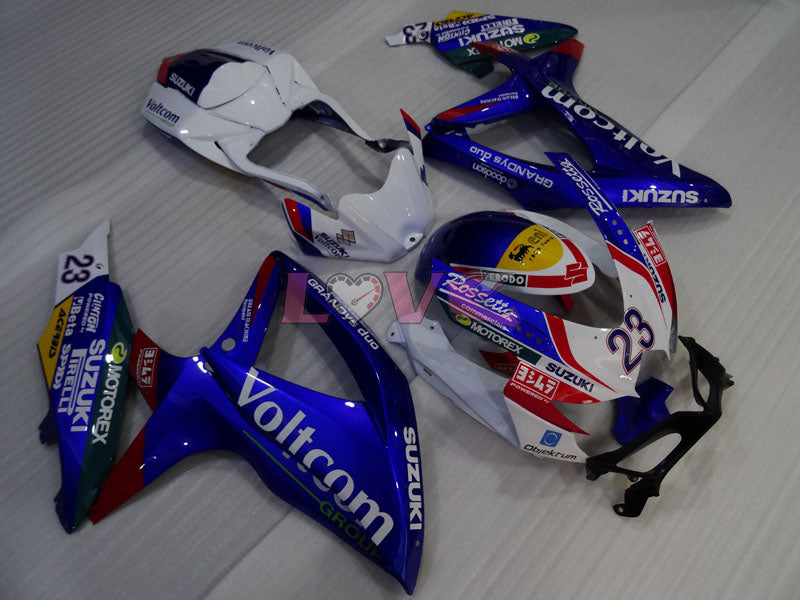 Voltcom - Blue White Fairings and Bodywork For 2008-2010 GSX-R750 #LF3915