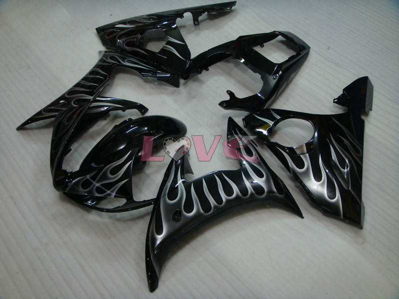 Flame - Black Fairings and Bodywork For 2003-2004 YZF-R6 #LF3545