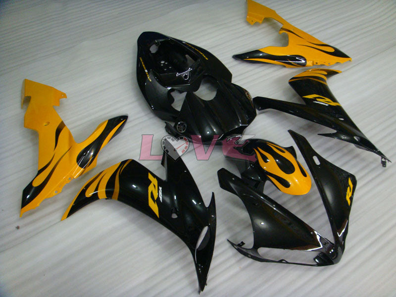 Flame - Yellow Black Fairings and Bodywork For 2004-2006 YZF-R1 #LF7000