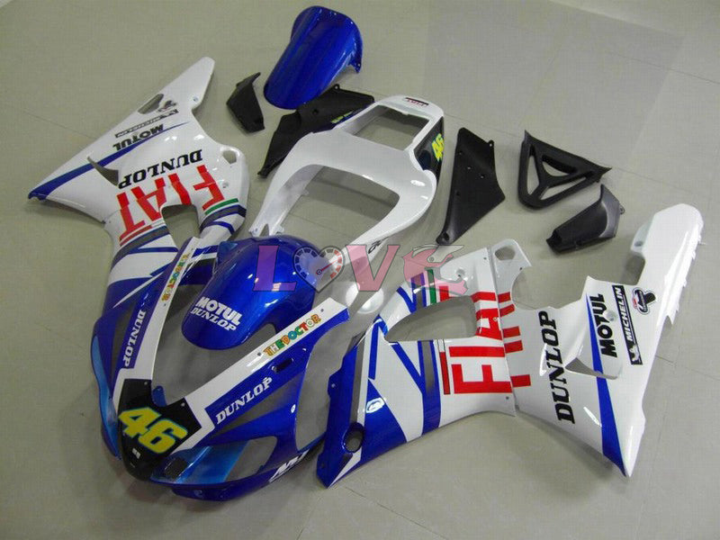 FIAT MICHELIN MOTUL - Blue White Fairings and Bodywork For 1998-1999 YZF-R1 #LF7093