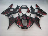 Flame - Red Black Matte Fairings and Bodywork For 2005 YZF-R6 #LF3503
