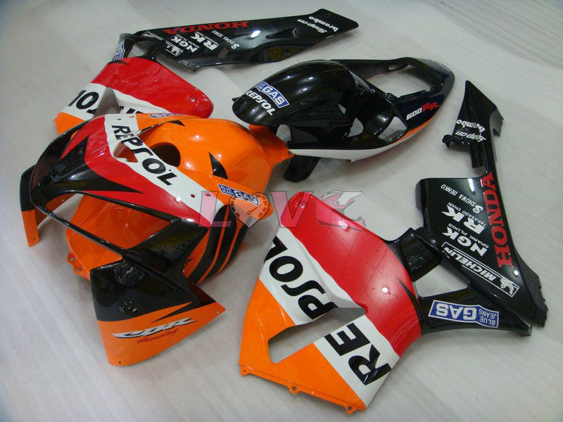 Repsol - Orange Black Fairings and Bodywork For 2005-2006 CBR600RR #LF7485