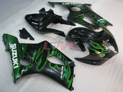 Flame - Green Black Fairings and Bodywork For 2003-2004 GSX-R1000 #LF6033