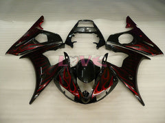 Flame - Red Black Fairings and Bodywork For 2005 YZF-R6 #LF3489