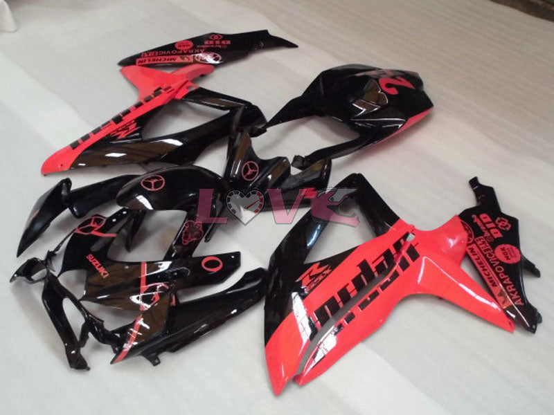 Jordan - Red Black Fairings and Bodywork For 2008-2010 GSX-R750 #LF3932