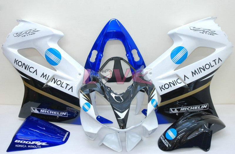 Konica Minolta - Blue White Fairings and Bodywork For 2002-2013 VFR800 #LF5115