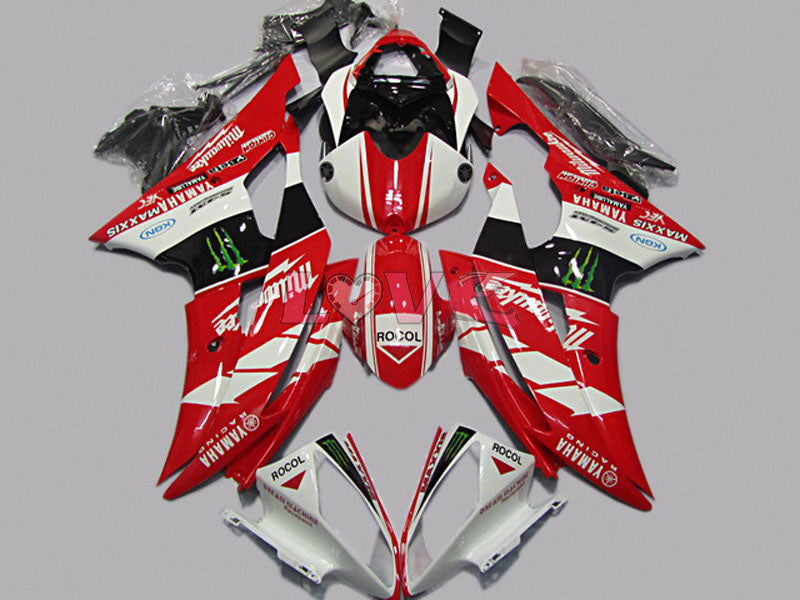 Others - Red White Fairings and Bodywork For 2008-2016 YZF-R6 #LF4566