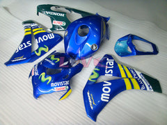 Movistar - Yellow Blue Fairings and Bodywork For 2008-2011 CBR1000RR #LF4327