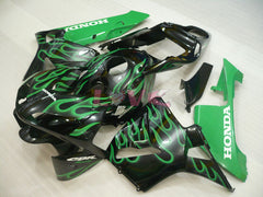 Flame - Green Black Fairings and Bodywork For 2003-2004 CBR600RR #LF4468
