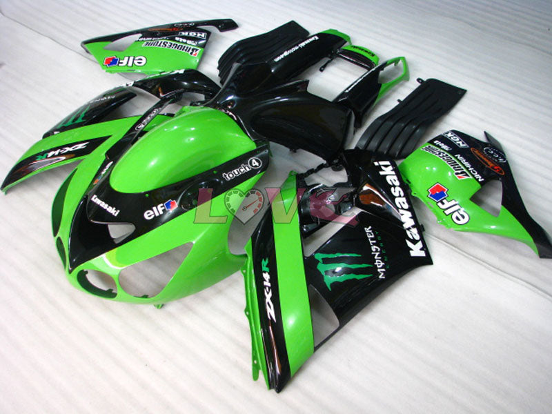 Monster - Green Black Fairings and Bodywork For 2006-2011 NINJA ZX-14R #LF5843