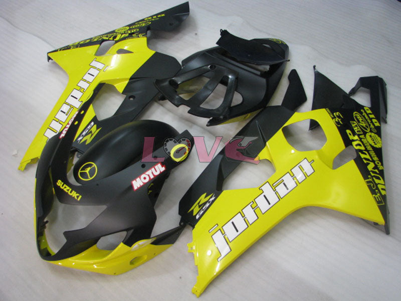DUNLOP Jordan MOTUL - Yellow Black Matte Fairings and Bodywork For 2004-2005 GSX-R600 #LF6640