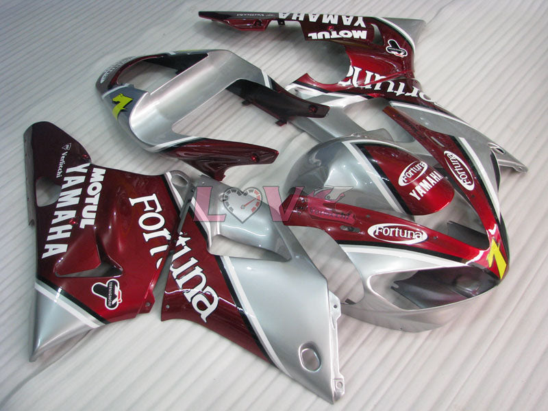 Fortuna - Red Silver Fairings and Bodywork For 2000-2001 YZF-R1 #LF3617