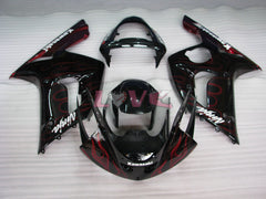 Flame - Red Black Fairings and Bodywork For 2003-2004 NINJA ZX-6R #LF6058