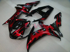 Flame - Red Black Fairings and Bodywork For 2002-2003 YZF-R1 #LF7036