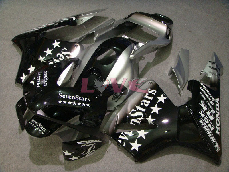 SevenStars - Black Silver Fairings and Bodywork For 2003-2004 CBR600RR #LF5371