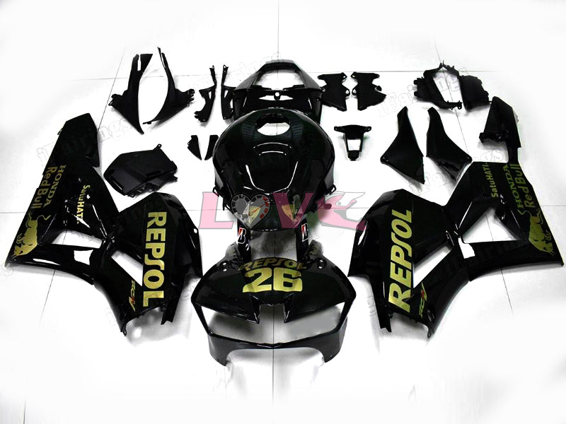 Factory Style - Black Gold Matte Fairings and Bodywork For 2013-2020 CBR600RR #LF7874
