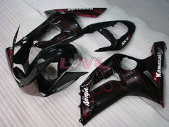 Flame - Red Black Fairings and Bodywork For 2003-2004 NINJA ZX-6R #LF6058