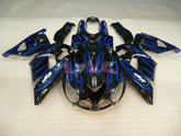 Flame - Blue Black Fairings and Bodywork For 2006-2011 NINJA ZX-14R #LF3232