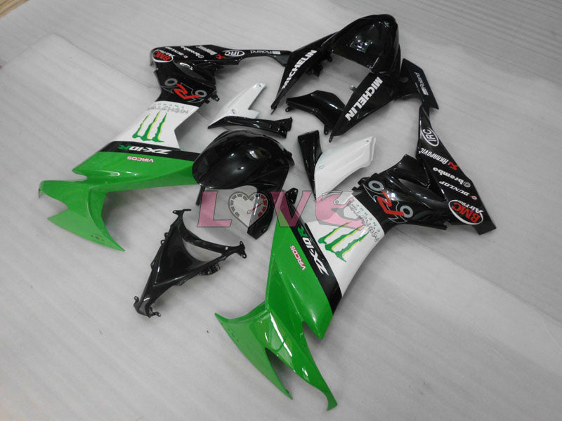 Monster - Green White Black Fairings and Bodywork For 2008-2010 NINJA ZX-10R #LF3255