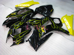 Flame - Yellow Black Fairings and Bodywork For 2007-2008 GSX-R1000 #LF3831