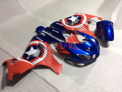 Customize - Red Blue White Fairings and Bodywork For 2006-2011 NINJA ZX-14R #LF3231