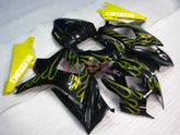Flame - Yellow Black Fairings and Bodywork For 2007-2008 GSX-R1000 #LF3831