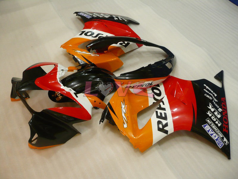 Repsol - Red Orange Fairings and Bodywork For 2002-2013 VFR800 #LF5104