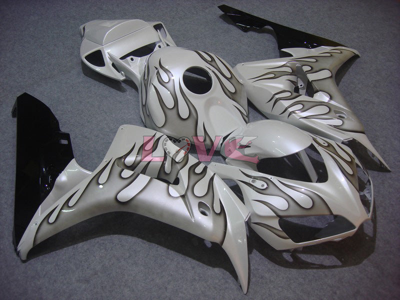 Flame - Black Silver Fairings and Bodywork For 2006-2007 CBR1000RR #LF7241