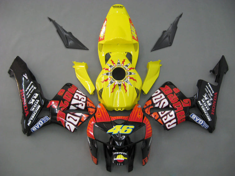 Rossi - Yellow Black Fairings and Bodywork For 2005-2006 CBR600RR #LF7481