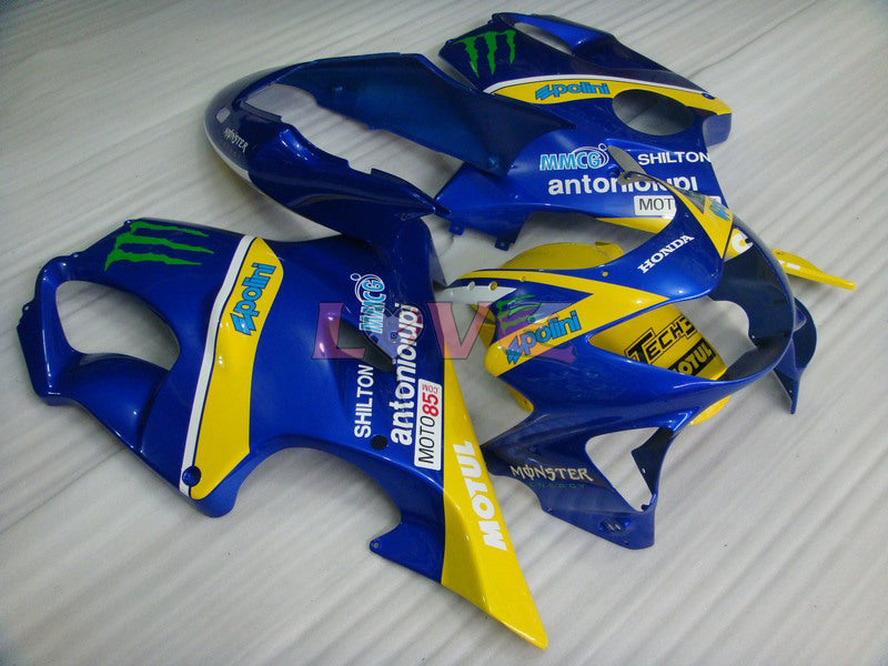Monster MOTUL - Yellow Blue Fairings and Bodywork For 1999-2000 CBR600F4 #LF7706