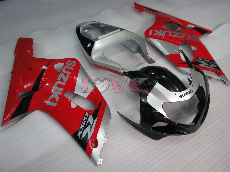 Factory Style - Red Silver Fairings and Bodywork For 2000-2002 GSX-R1000 #LF4135