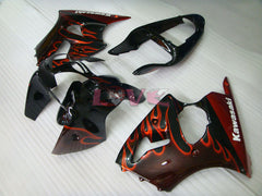 Flame - White Black Fairings and Bodywork For 2000-2002 NINJA ZX-6R #LF6146