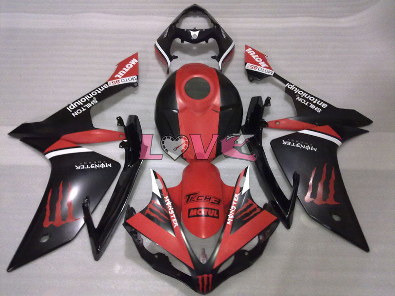 Monster - Red Black Matte Fairings and Bodywork For 2007-2008 YZF-R1 #LF3671