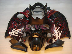 Flame - Red Black Fairings and Bodywork For 1999-2007 Hayabusa #LF3744
