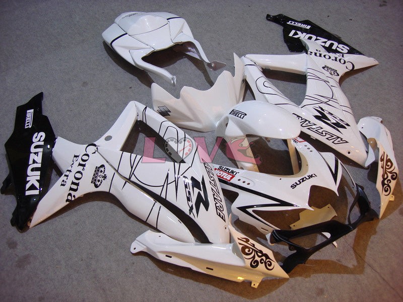 Corona - White Black Fairings and Bodywork For 2008-2010 GSX-R750 #LF6456