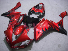Flame - Red Black Fairings and Bodywork For 2007-2008 YZF-R1 #LF6969